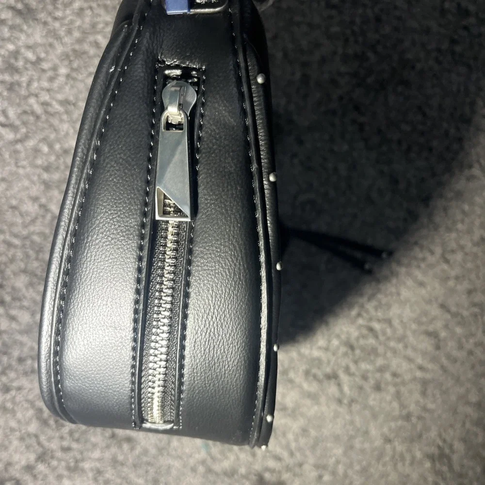 French connection Clara texture tag Crossbody studded black New NWT $98 Y2K Size